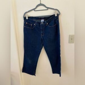 GUESS AUTHENTIC ORIGINAL JEANS VINTAGE DARK WASH CROPPED BLUE JEANS SIZE 31